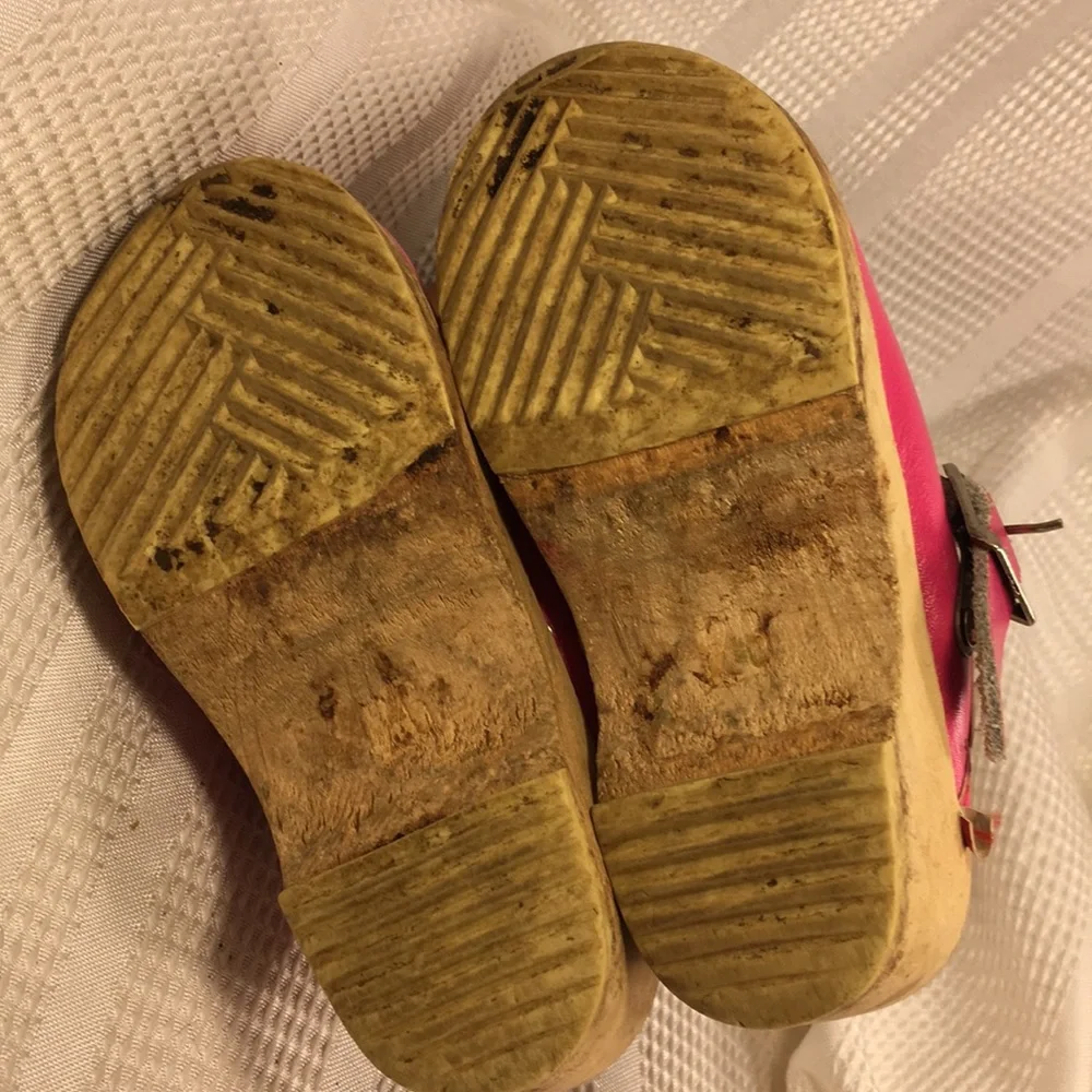 Hanna Andersson leather/wooden clogs worn once